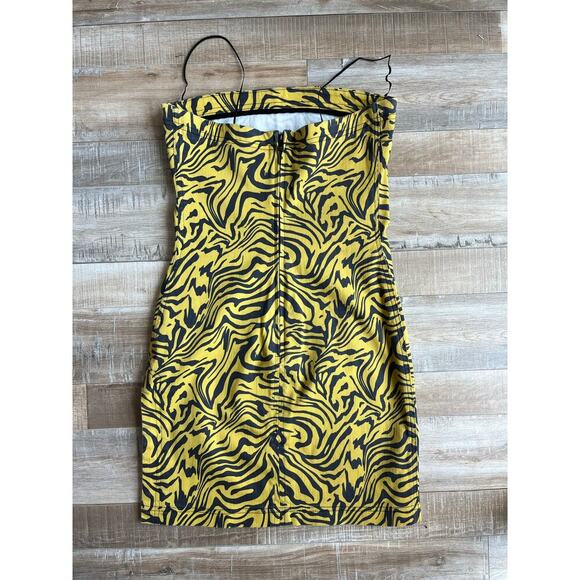 Miaou Lotte Dress in Yellow Zebra Print M - Picture 6 of 6